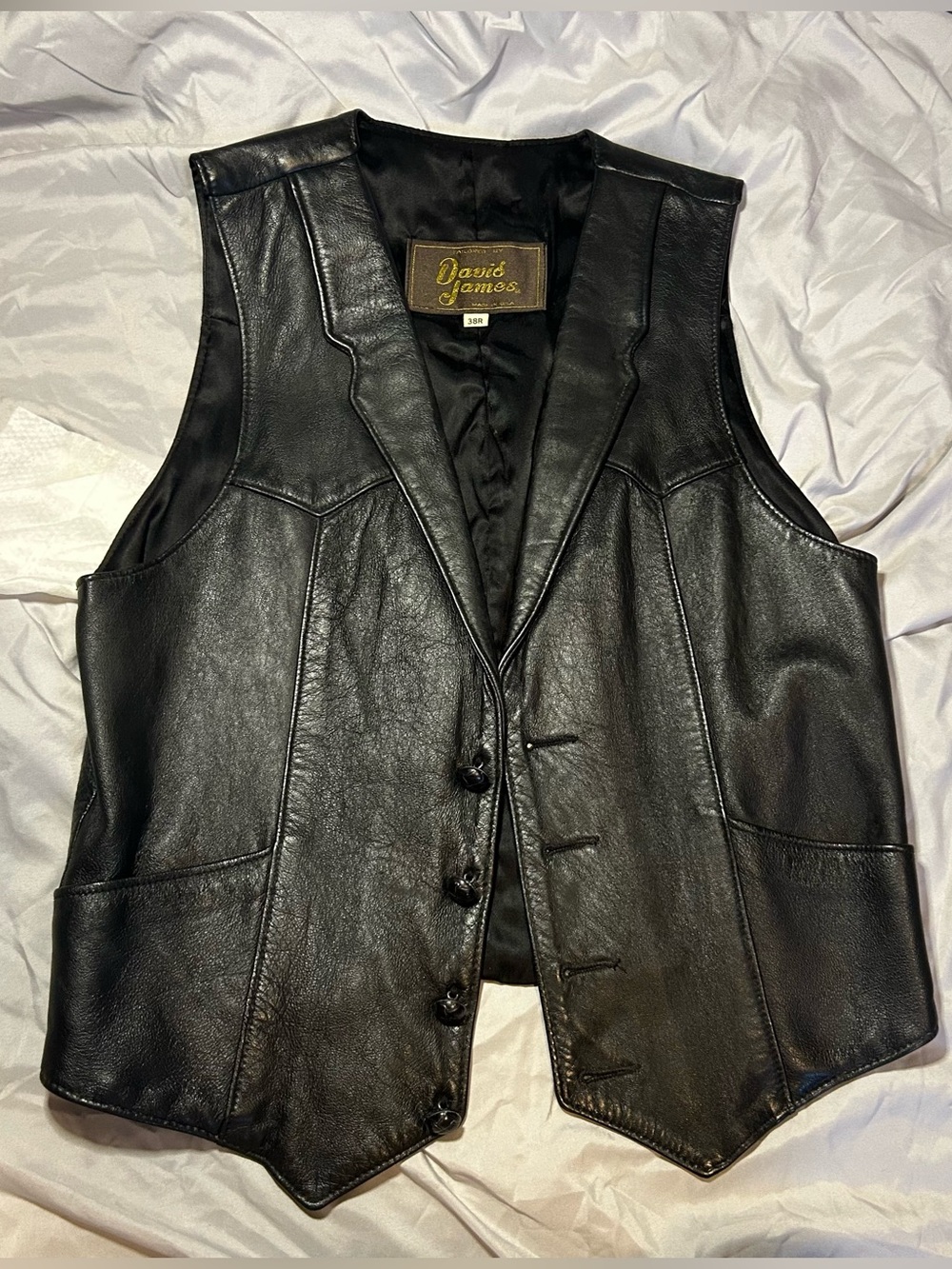 Vintage David James Leather Vest
